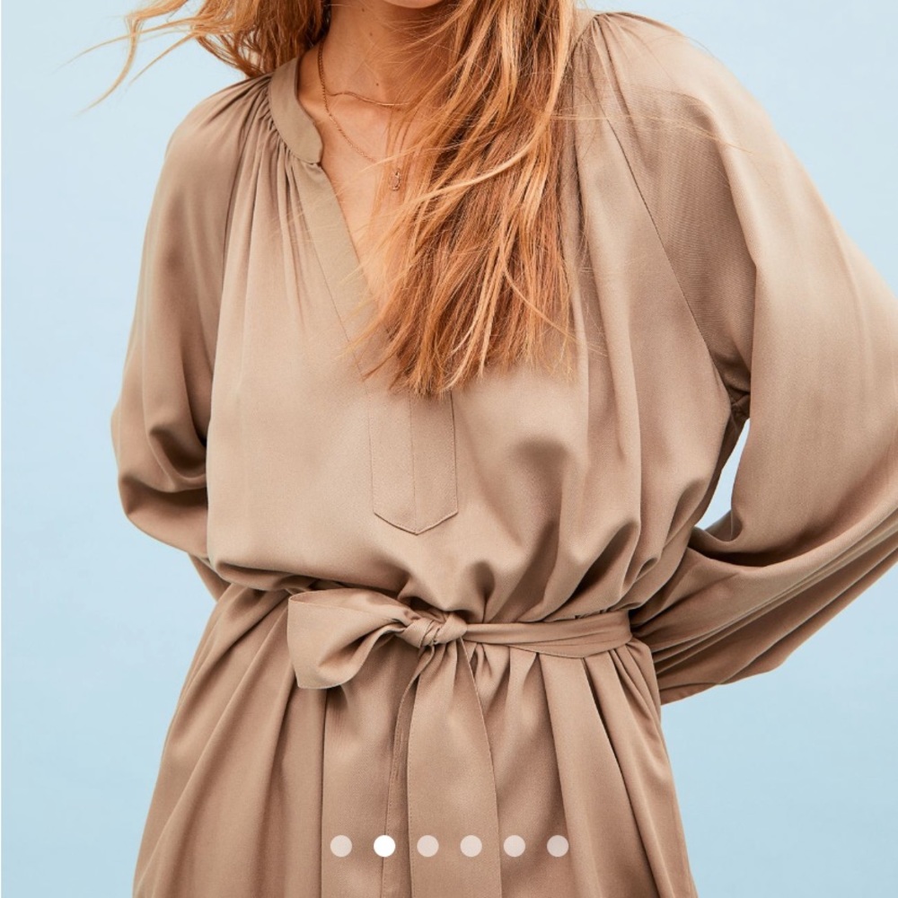 H&M khaki belted maxi dress